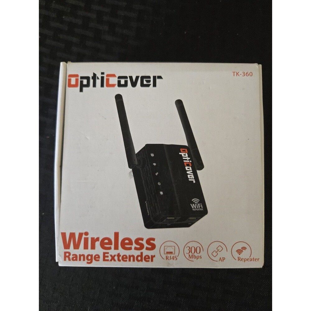 OptiCover Tk-360 WiFi Extender with WIFI Repeater 300 Mbps RJ45 New Open Box